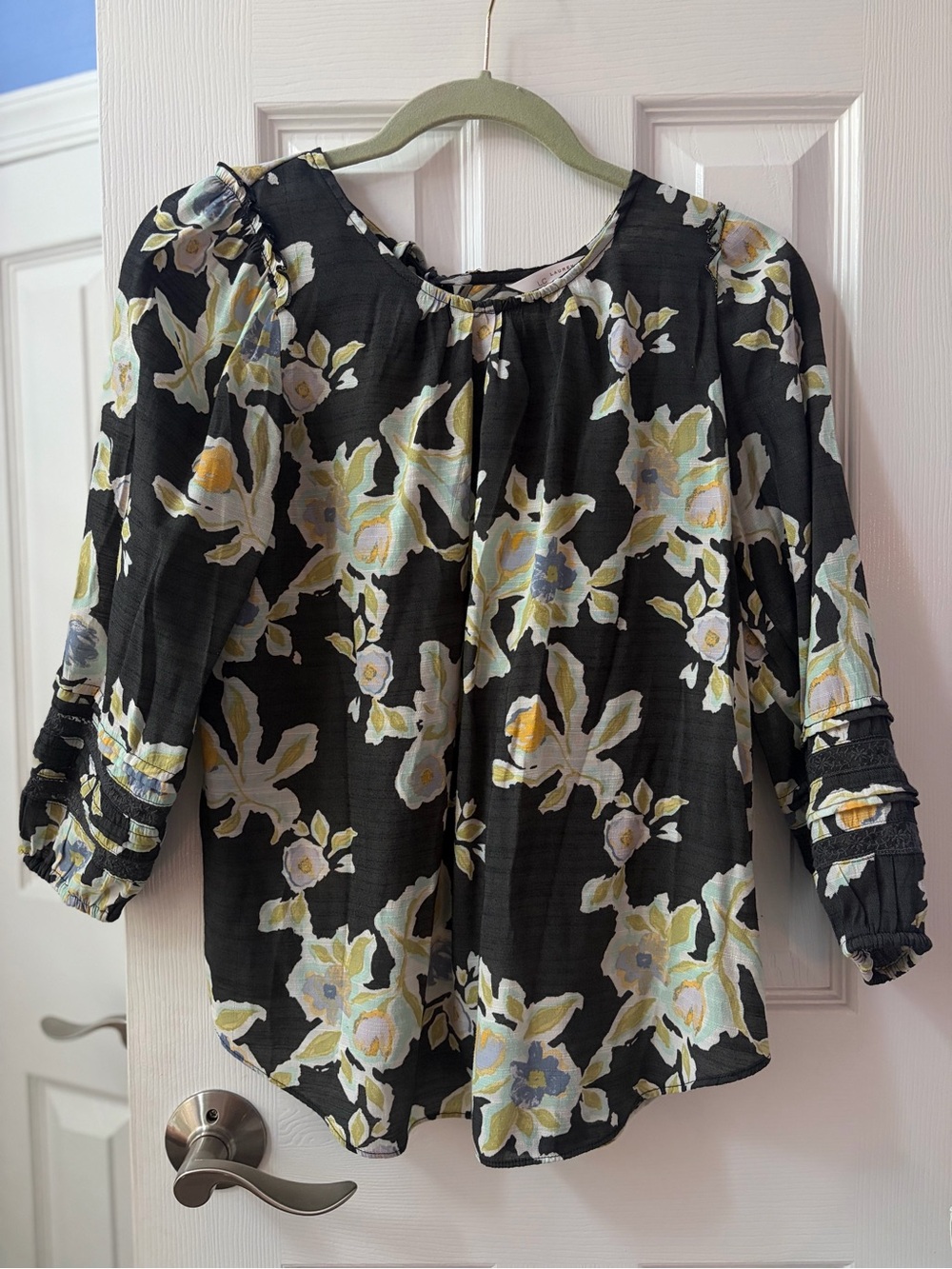 Black Floral Peasant Blouse Lauren Conrad